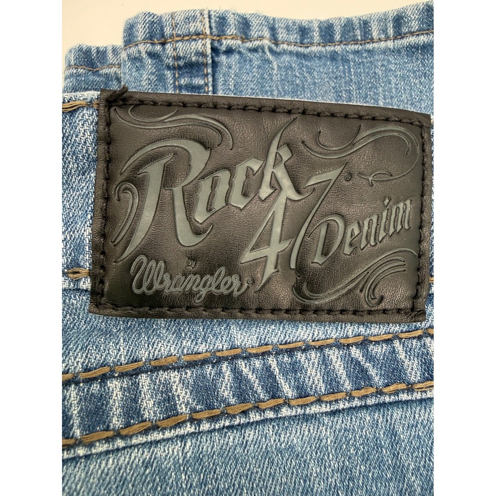 Wrangler Rock 47 Jeans Mens 30 Blue Slim Boot Western Denim Pants - Picture 4 of 11